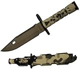 Ultimate Arms Gear Tactical Limited Edition Urban / Snow Camo Camouflage Handle Stainless Steel M9 M-9 Military Survival Blade Bayonet Knife With Tactical Sheath Scabbard