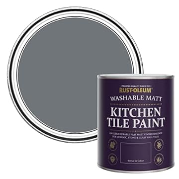 Rust-Oleum Grey water resistant Kitchen Tile Paint in Matt Finish - Marine Grey 750ml