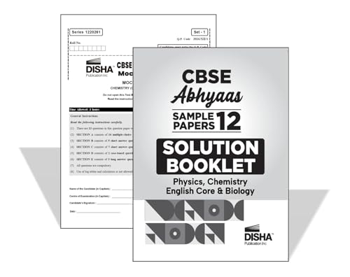 Image of Disha CBSE Abhyaas Sample Papers Class 12 - Physics, Chemistry, Biology & English Core | 100% Solutions with Marking Scheme | 40 Test Booklets, CBSE 2025-26 Sample Papers & Topper's Answer Sheets