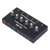 6-Kanal-Audio-Mixer, einstellbare Lautstärke DC 5 V Mono-Stereo-Mixer 250-mAh-Akku für Heimkino