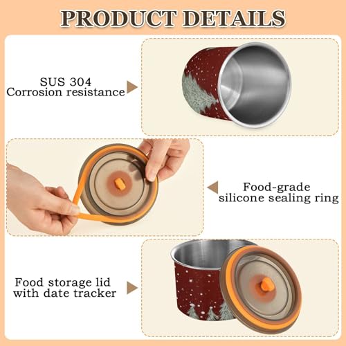 Contenedor de almacenamiento de café de acero inoxidable 900ml miniatura 5