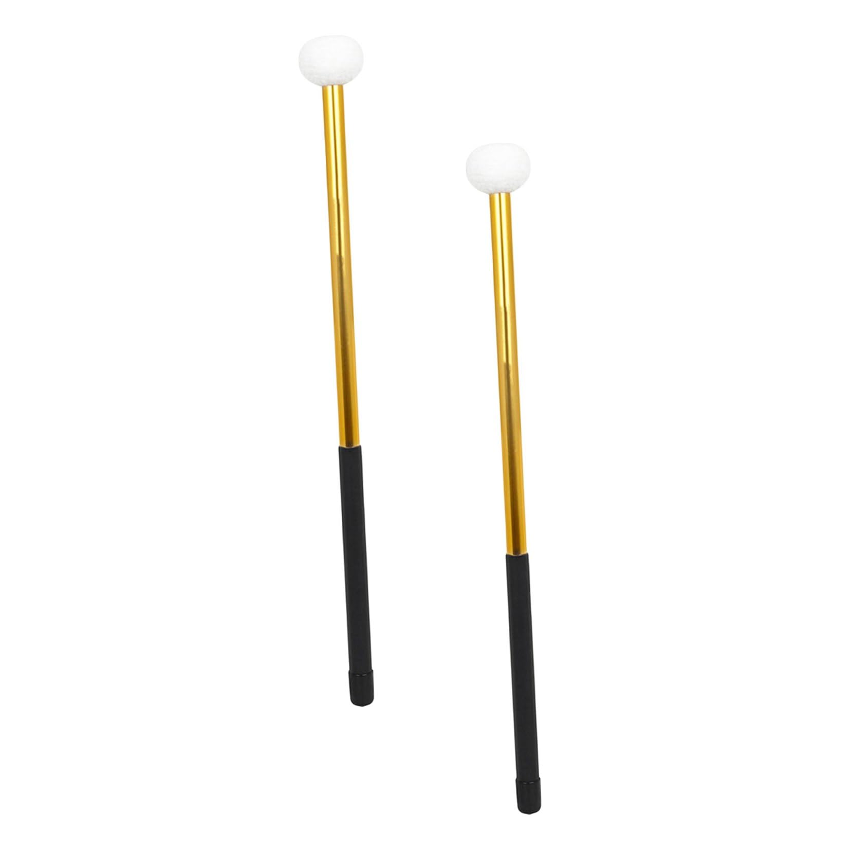 Baquetas de Aleación 1 Par, Doradas Cabeza de Fieltro | Marcha y Práctica, Pensadas para Principiantes y Niños, Relieve de Fatiga, Accesorios de Batería