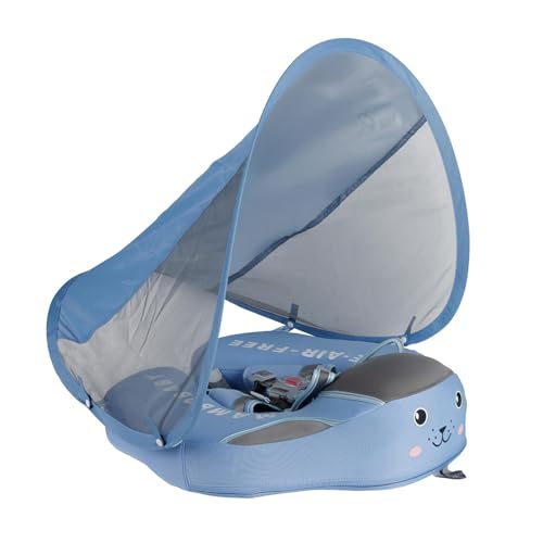 Bouée de natation pour bébé sans gonflage avec toit pare-soleil amovible