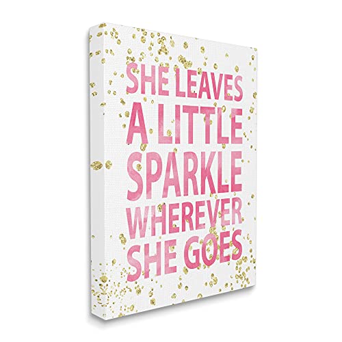 Stupell Industries She Leaves a Little Sparke Canvas Wall Art, 16 x 20, Design by Artist Susan Newberry Designs