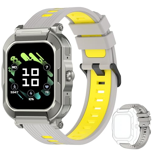 Popglory 1,91'' Smartwatch Hombre con Llamadas y Modo SOS, Reloj Inteligente Hombre 100 + Deportes Asistente Voz, Reloj Militar Presión Arterial Ritmo Cardíaco SpO2 Sueño, para Android iOS