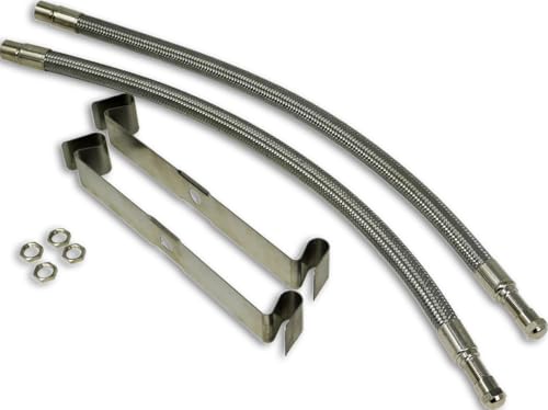 TireMinder 16-19.5 Inch Braided Steel Valve Extender Kit for Dually Wheels, Rim Mounted, 2 Pack