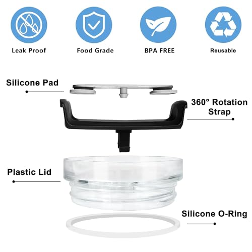 Tampa de copo de substituição de 1,134 g para copo Stanley, pacote com 2 tampas de substituição adeq