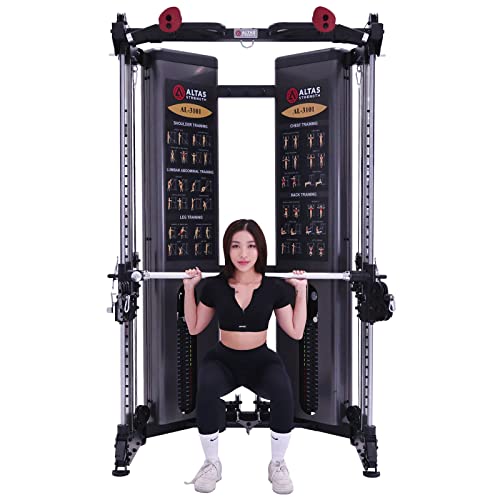 Altas Strength Folding Home Gym Smith Machine With Pulley System Gym Squat Rack Weight Bar Upper Body Strength Training Leg Developer Commercial Fitness Equipment Included Accessories 3101 #TOP5