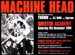 Poster Machine Head Brixton Academy 76x101 cm idéal studio musique