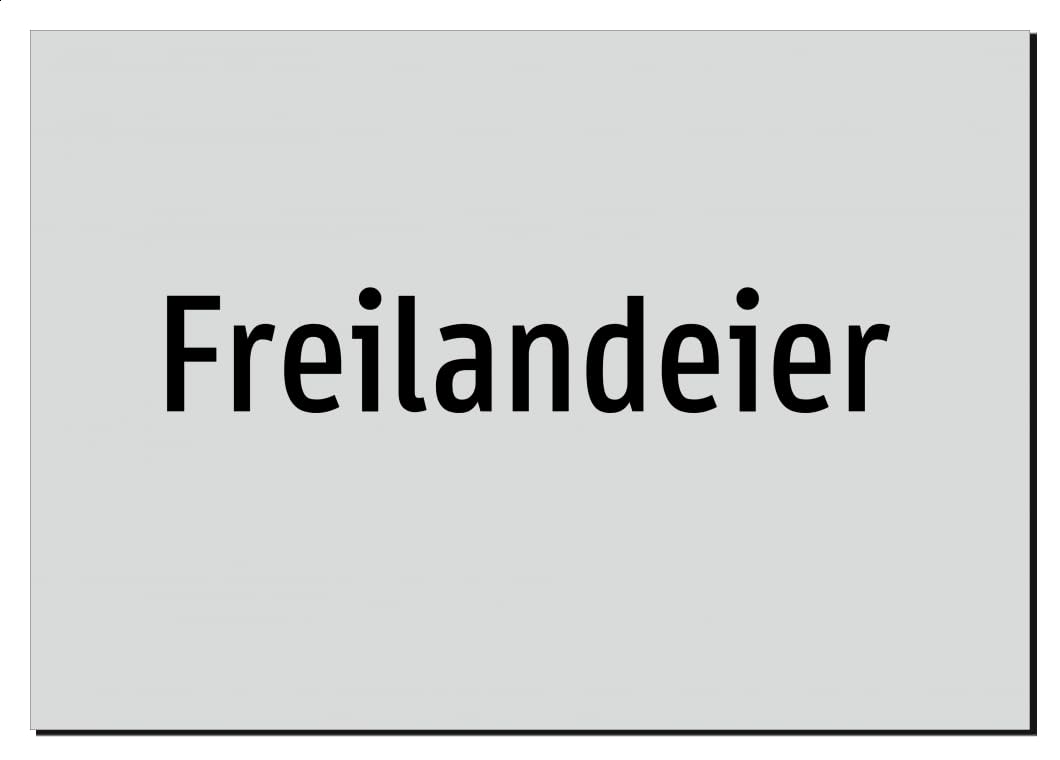 Freilandeier – Aluminiumschild A2: 594x420mm – Ohne Grafik, nur Text