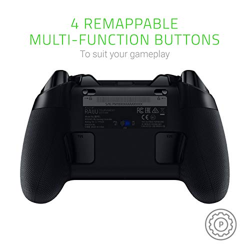 Razer Raiju Tournament Edition (2019) - Controller da Gaming con o Senza Fili per PS4/PC, Configurazione con App Mobile, Pulsanti Azione Mecha-Tattili, Hair-Trigger-Mode, Nero
