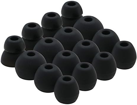 16pcs Black Replacement Ear Tips Ear Buds Ear Gels for Beats by dr dre Powerbeat s Pro, JNSA Eartips Earbuds Eargels for Powbeat Pro/Beat s Flex/Beat s X, SML &Double Flange, Black