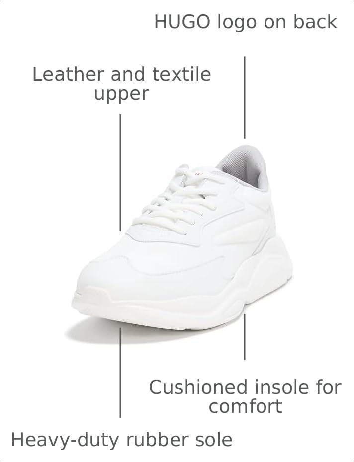 Image of Hugo Men's Running Style Sneakers with Thick Rubber Sole