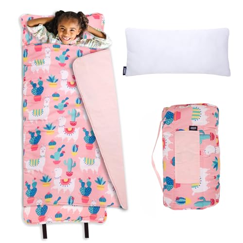 Image of Wildkin Kids Original Nap Mat - Cozy Kids Sleep Mat with Pillow, ideal for School & Travel