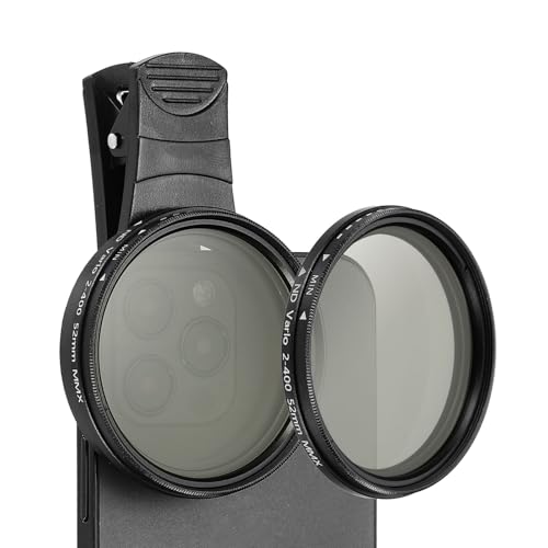 PATIKIL 52mm �X�}�z�J���������Y �N���b�v�I��ND2-400�t�B���^�[ �~�Ό������Y �قƂ�ǂ̃X�}�[�g�t�H����DSLR�J�����Ή� �u���b�N