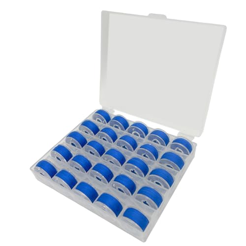 25 pcs Sewing Machine Bobbins with Bobbin Case, Sewing Machine Threads, Pre-Wound Bobbins, Sewing Accessories for Brother/Janome/Babylock/Elna/Singer/Kenmore Sewing Machine