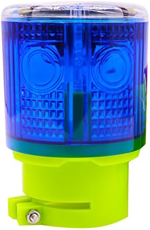 Aolyty Solar Strobe Warning Light 360 Degree Super Bright IP48 Waterproof for Construction Traffic Dock Marine Light Control Flashing (Blue)