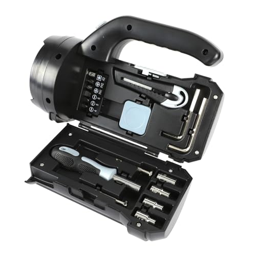 NUOBESTY Outdoor Flashlight with Hand Tool Kit Portable Battery Torch for Camping Hiking and Home Use Multifunctional Illuminating Tool for Outdoor Activities