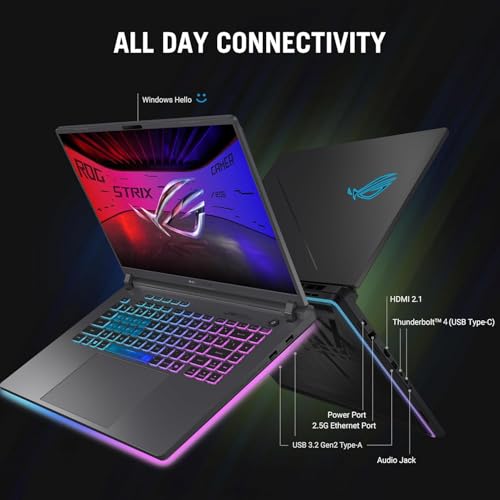 ROG Strix G16 (2025) Gaming Laptop, NVIDIA RTX 5060, Intel i7 14650HX, 16" FHD+ 165Hz/3ms ROG Nebula Display, WiFi 7, Dolby Atmos, Assume Audio, 32 GB DDR5, 2 TB SSD Gen 4, Windows 11 Pro - Notebook - Immagine 8