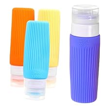 Ipetboom 4pcs Travel Toiletry Bottles Refillable Leak Containers for Shampoo and Conditioner Compact Travel Essentials