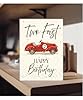 Hippowarehouse Two fast happy birthday sports car Personalised Card A6 with envelope for him for her Funny Cards for Men and Women Blank inside option #3