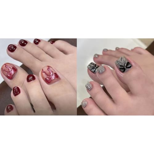 Uñas postizas cortas cuadradas a presión, puntas francesas, uñas postizas para mujer, 48 piezas en 12 tamaños, pegamento para mujer, punta francesa