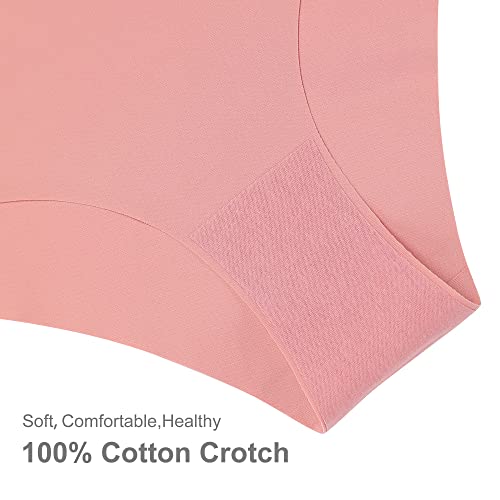 Image of SHARICCA Women Seamless Cheeky Bikini No Show Panties Ladies Invisible Breathable Briefs Soft Stretch Underwear Multi Pack