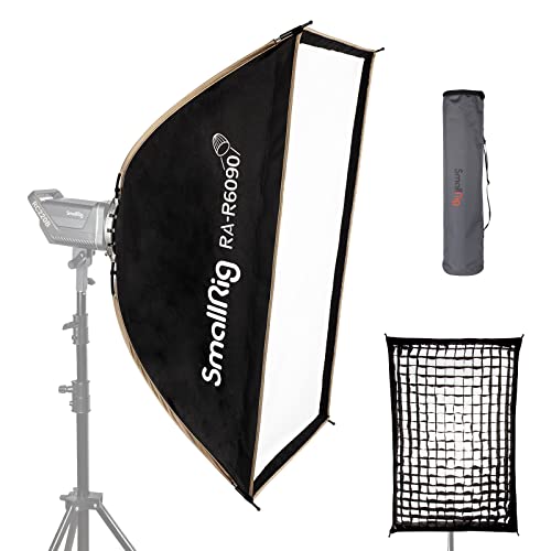 Smallrig Rectangular Softbox With Quick Release Pressing Design, 60 X 90Cm (23.6" X 35.4") Bowens Mount Softbox With Beam Grid & Diffusers For Studio Lighting, Ra-R6090-3930 #TOP9
