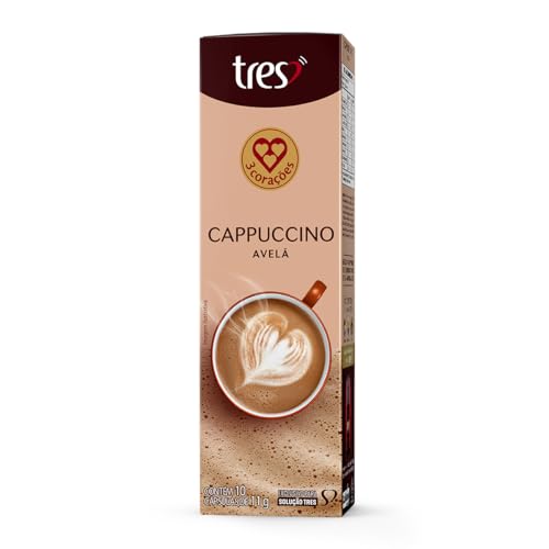 3 Corações Cápsula Cappuccino Avelã TRES - 10 Unidades