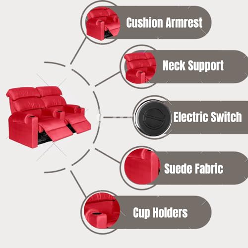 Image of Electric Recliner Sofa 2 Seater - Sleek Design, Plush Support, Durable Build, and 5-Year Warranty for Enhanced Comfort