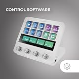 Mars Gaming MSD-PRO, Panel Sterujący, 10 Personalizowanych Klawiszy LCD i 4 Pokrętła, Rozszerzony Animowany Ekran Dotykowy, Regulowana Podstawka, Oprogramowanie Sterujące, 2x USB 3.0, USB-C, Biały
