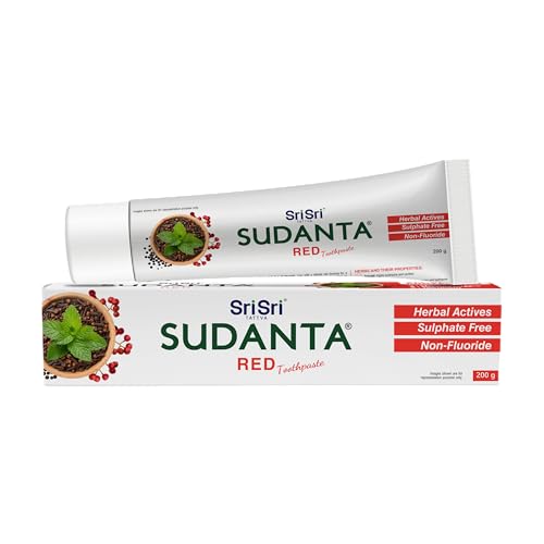 Image of Sri Sri Tattva Sudanta Red Ayurvedic Toothpaste | Herbal Actives for Fresh Breath, Strong Gums & Cavity Protection | Sulphate-Free, Non-Fluoride, Natural Oral Care | 200g (Pack of 2)
