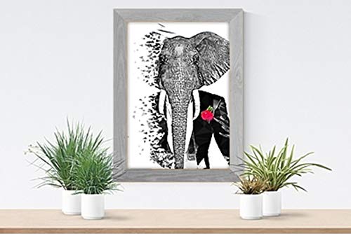 Impression murale éléphant hipster affiche scandi géométrique salon