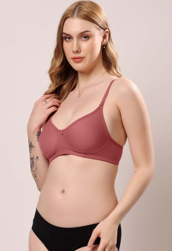 Image of London Hills Regular Bra for Women Everyday Non Padded Wire Free Mid Coverage Cotton Blend