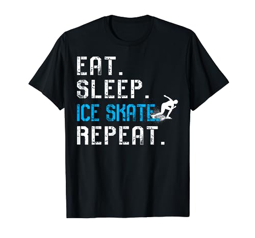 Eat Sleep Ice Skate Repeat Skater Patinador Camiseta