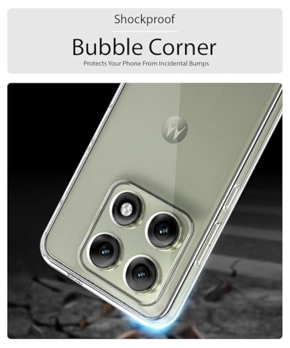 Image of WOW IMAGINE Transparent Back Cover for Motorola Moto Edge 70 Pro 5G | Raised Bumps for Full Device & Camera Protection TPU Silicone Back Case Mobile Cover - Transparent