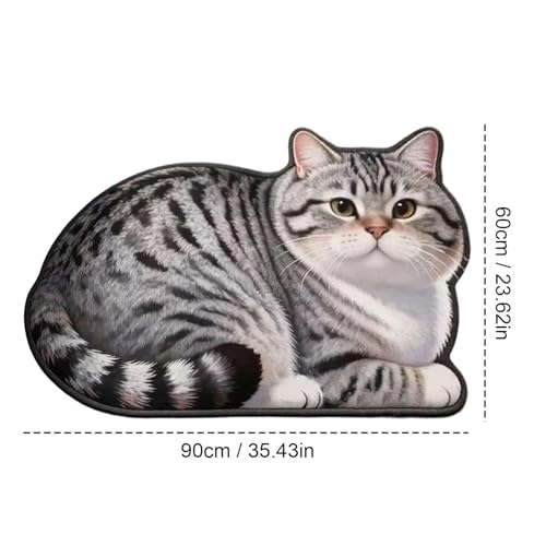 Alfombra de baño decorativa y divertida con diseño de gato para suelo de dormitorio 3