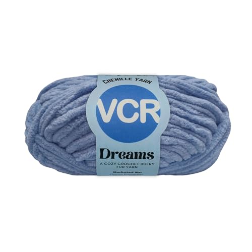 Image of VCR Tufts Blue, 100 Grams Hank, 60 Meters Length, Premium Polyester Ball for Crochet and Knitting, Pack of 1 Yarn, Soft and Bulky Fur Suitable for DIY