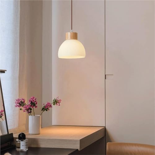 Suspension retro en bois de 60 cm pour eclairage de cuisine