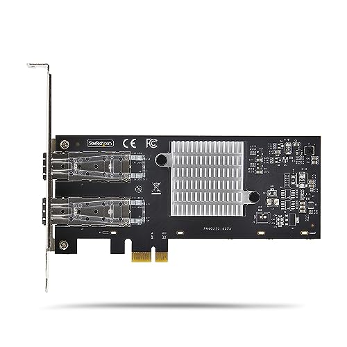 Image of StarTech 2-Port GbE SFP Network Card, 1000BASE Copper /Fiber Optic | Intel I350-AM2 2x 1GbE Controller, Dual-Port Gigabit Ethernet NIC, PCIe 2.0x 1, Desktop /Server Backplanes