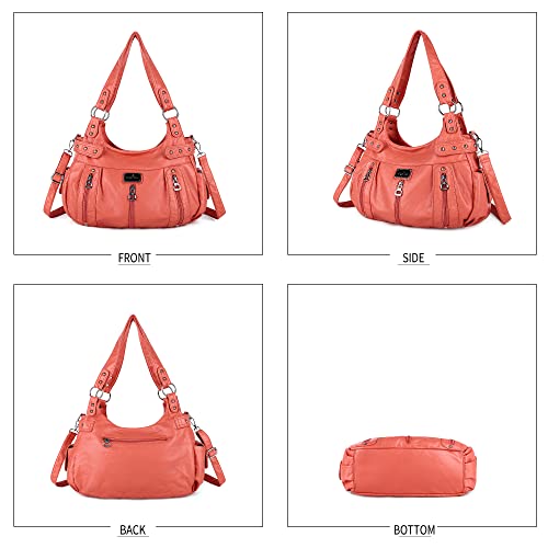 Image of Angel Kiss Large Purses and Handbags for Women Washed Faux Leather Crossbody Hobo Satchel Shoulder Handbag Tote Purse