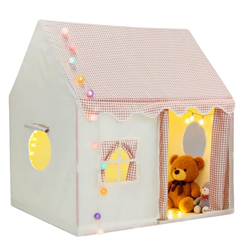 Tienda infantil de gran capacidad para niños, casa de juegos para interiores, tienda de campaña con ventana, luz para fiestas de cumpleaños, decoración de habitación infantil
