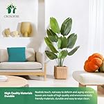 CROSOFMI Künstliche Paradiesvogel Pflanze 150cm künstliche Tropische Palme mit 10 Blättern perfekte künstliche Pflanzen im Topf für drinnen und draußen Haus Büro Garten Moderne Dekoration（1 Pack） – Bild 5