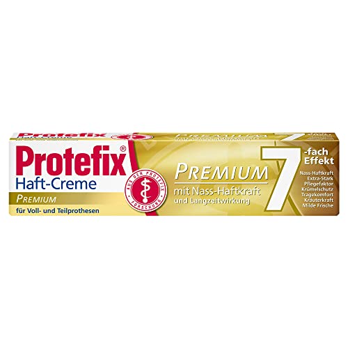 Protefix Haft-Creme PREMIUM mit 7-fach EFFEKT – Haft-Creme für Zahnprothesen für mehr Sicherheit den ganzen Tag – 1 x 47g Protefix Haft-Creme PREMIUM mit 7-fach EFFEKT – Haft-Creme für Zahnprothesen für mehr Sicherheit den ganzen Tag – 1 x 47g