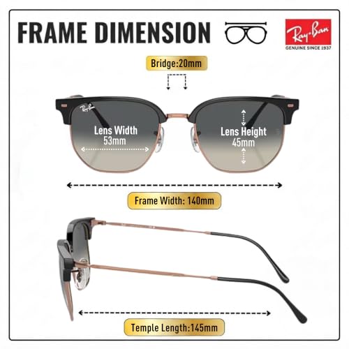Image of Ray-Ban RB4416 NEW CLUBMASTER Squar Shape Sunglasses with Official Kit