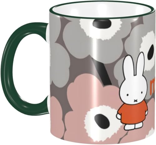 マグカップ 330ml アニメ ミッフィー マグ コーヒーカップ 陶器 セラミック mug カップ 大容量 耐熱 耐冷 電子レンジ対応 コップ 人気 誕生日 母の日 父の日 友人 プレゼント MGZ2925 濃緑色