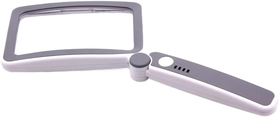 Handheld Charging Foldable Power Display LED Light Reading Newspaper Magnifying Glass(D)