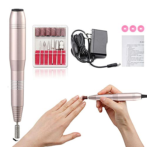 Miniatura 6 de Taladro de uñas eléctrico portátil con kit de uñas acrílicas, juego profesional de manicura y pedicura de 20000 rpm para acrílico, uñas de gel,