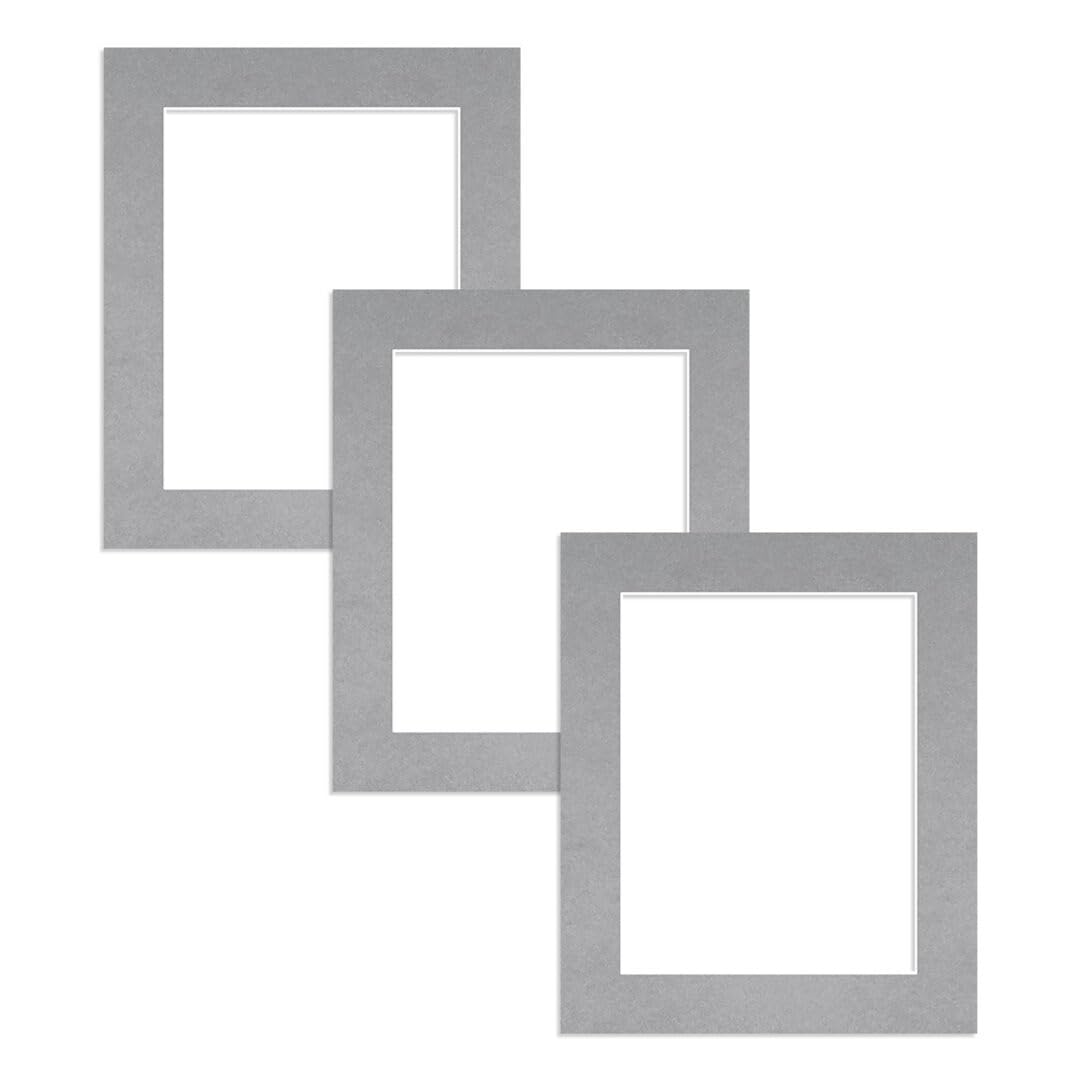 Alison Kingsgate 12X10 Silver Picture Mount - 9X7 Aperture - Pack 3