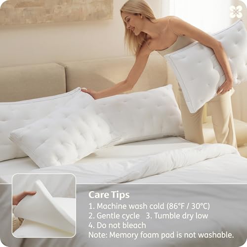 Bedsure PureWoven Adjustable Pillow Queen for Back Stomach Side Sleepers - image 7